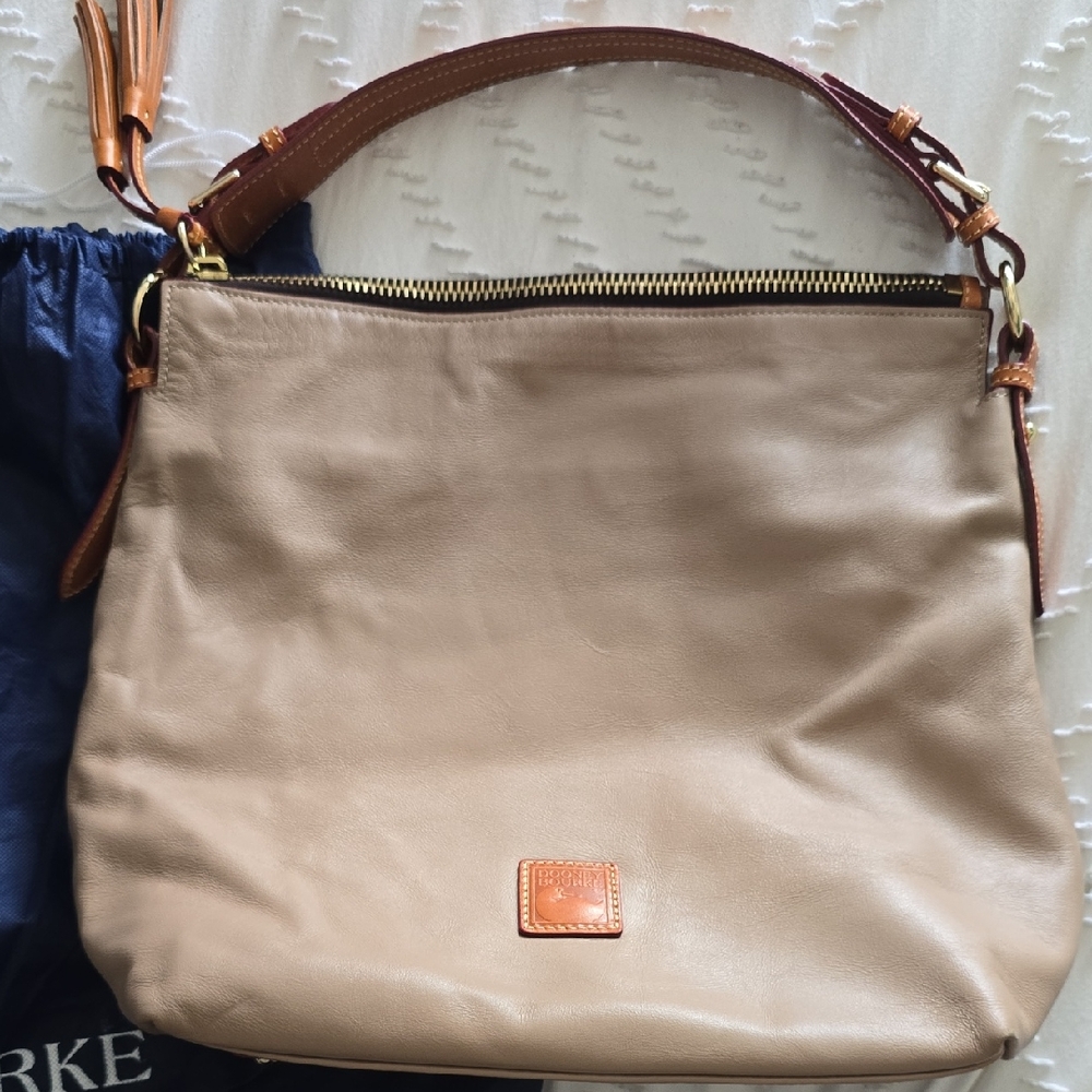 Dooney & Bourke Beige Leather Shoulder Bag
